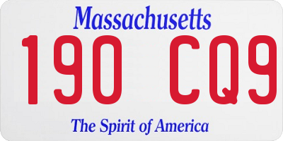 MA license plate 190CQ9