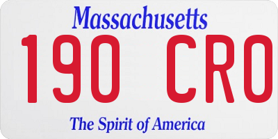MA license plate 190CR0