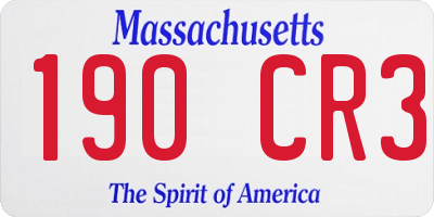 MA license plate 190CR3