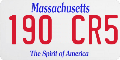 MA license plate 190CR5