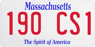 MA license plate 190CS1