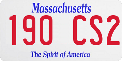MA license plate 190CS2
