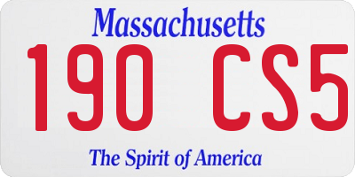 MA license plate 190CS5
