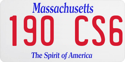 MA license plate 190CS6