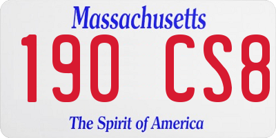 MA license plate 190CS8
