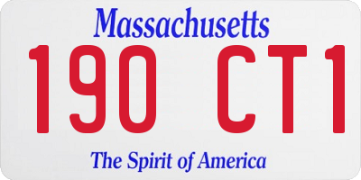 MA license plate 190CT1