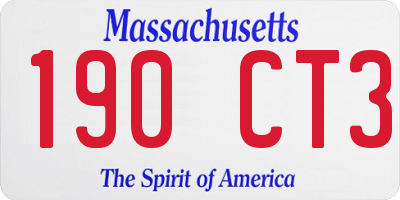 MA license plate 190CT3