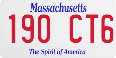 MA license plate 190CT6