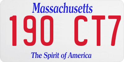 MA license plate 190CT7