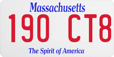 MA license plate 190CT8