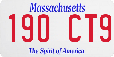 MA license plate 190CT9