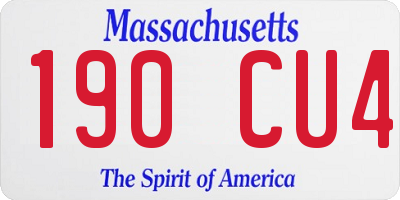 MA license plate 190CU4