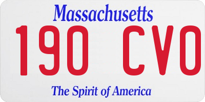 MA license plate 190CV0