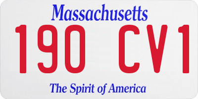 MA license plate 190CV1