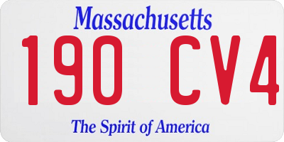 MA license plate 190CV4