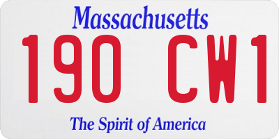 MA license plate 190CW1