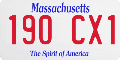 MA license plate 190CX1
