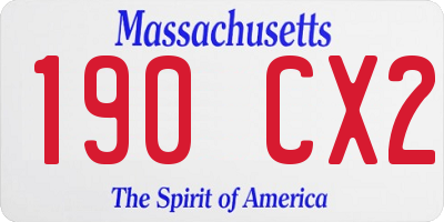 MA license plate 190CX2
