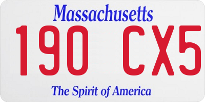 MA license plate 190CX5