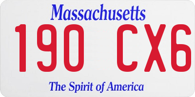MA license plate 190CX6