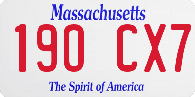 MA license plate 190CX7