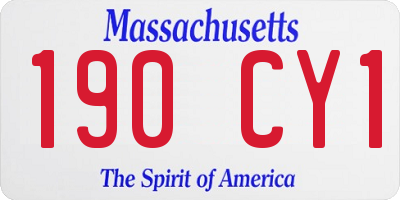 MA license plate 190CY1