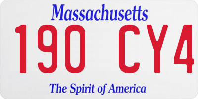 MA license plate 190CY4