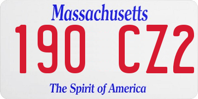 MA license plate 190CZ2