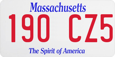 MA license plate 190CZ5