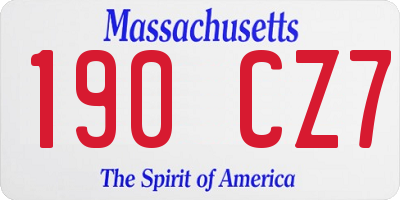 MA license plate 190CZ7