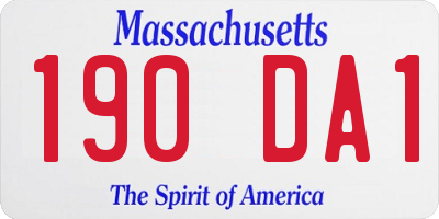 MA license plate 190DA1