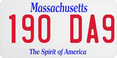 MA license plate 190DA9