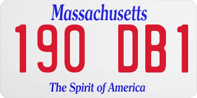 MA license plate 190DB1