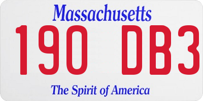 MA license plate 190DB3