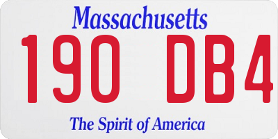 MA license plate 190DB4