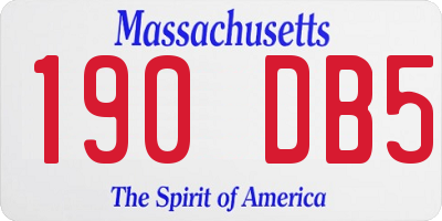 MA license plate 190DB5
