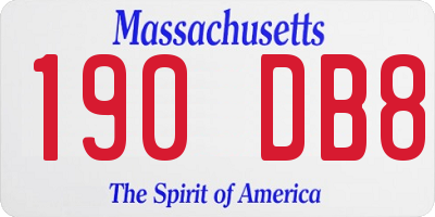 MA license plate 190DB8