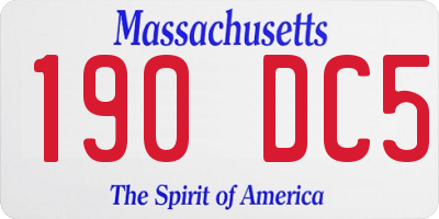MA license plate 190DC5