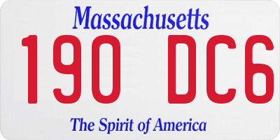 MA license plate 190DC6