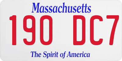 MA license plate 190DC7