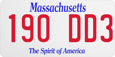 MA license plate 190DD3