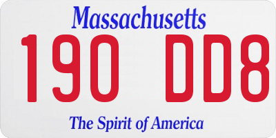 MA license plate 190DD8