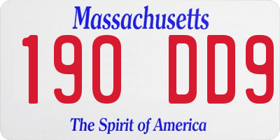 MA license plate 190DD9