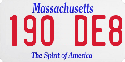 MA license plate 190DE8