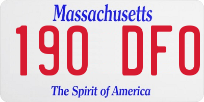 MA license plate 190DF0