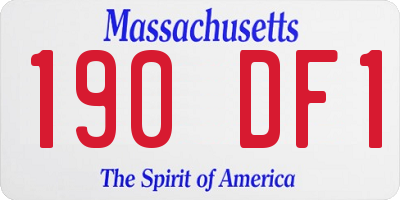 MA license plate 190DF1