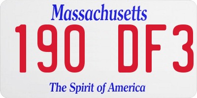 MA license plate 190DF3