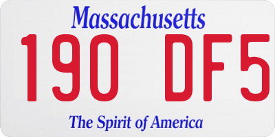 MA license plate 190DF5