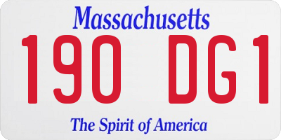 MA license plate 190DG1