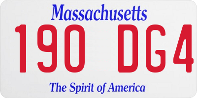 MA license plate 190DG4
